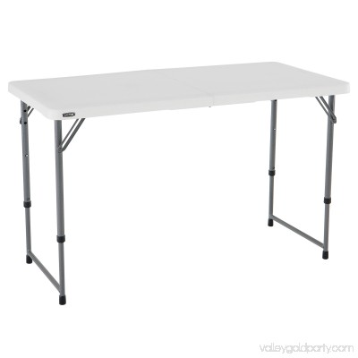 Lifetime 4' Fold-In-Half Adjustable Table, White Granite 554350152